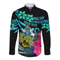 Custom Solomon Islands Long Sleeve Button Shirt Happy Independence Day LT9 Unisex Blue - Polynesian Pride