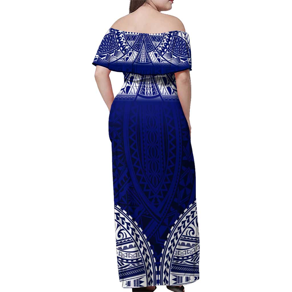 Personalised Samoa Coat Of Arms Family Matching Off Shoulder Maxi Dress and Hawaiian Shirt With Polynesian Pattern Version