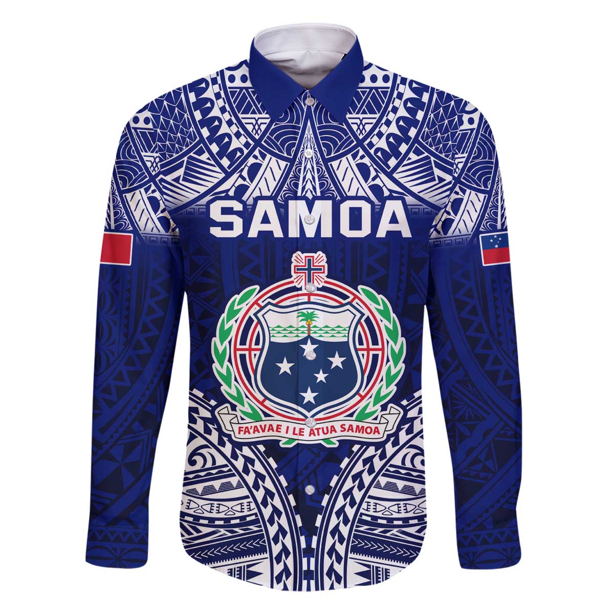 Personalised Samoa Coat Of Arms Family Matching Off Shoulder Short Dress and Hawaiian Shirt With Polynesian Pattern Version