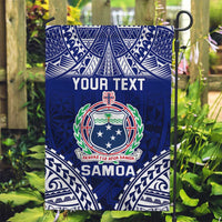 Personalised Samoa Coat Of Arms Garden Flag With Polynesian Pattern Version