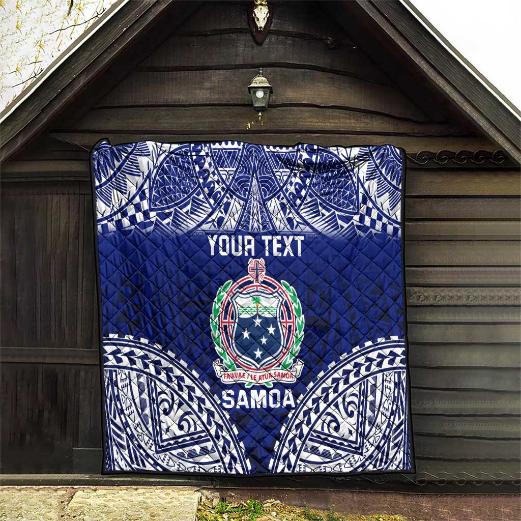 Personalised Samoa Coat Of Arms Quilt With Polynesian Pattern Version