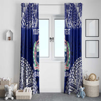 Personalised Samoa Coat Of Arms Window Curtain With Polynesian Pattern Version
