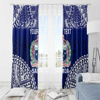 Personalised Samoa Coat Of Arms Window Curtain With Polynesian Pattern Version