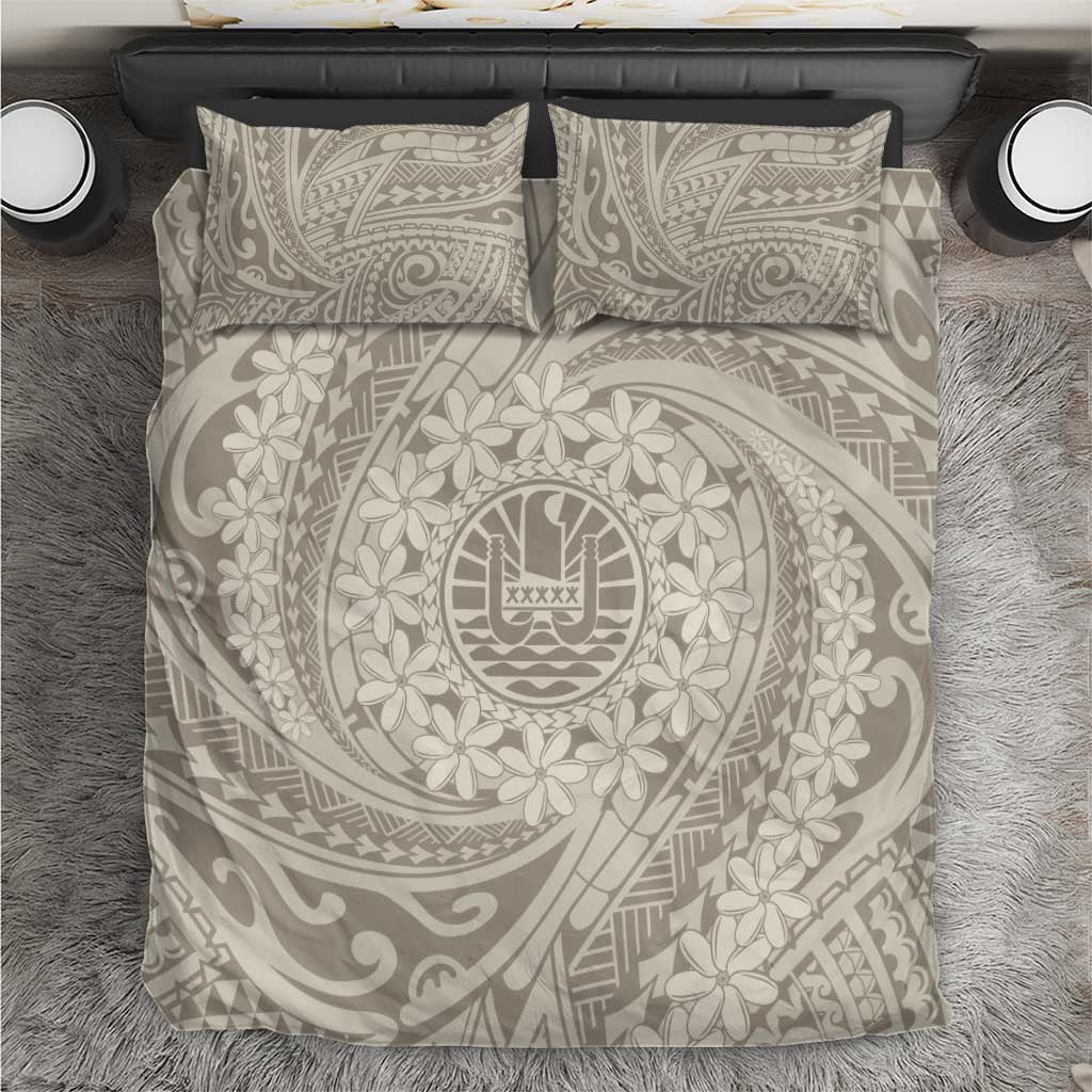 Tahitian Tiare Flower Bedding Set Beige Polynesian Pattern LT9 Beige - Polynesian Pride