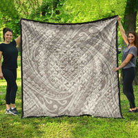Tahitian Tiare Flower Quilt Beige Polynesian Pattern LT9 - Polynesian Pride