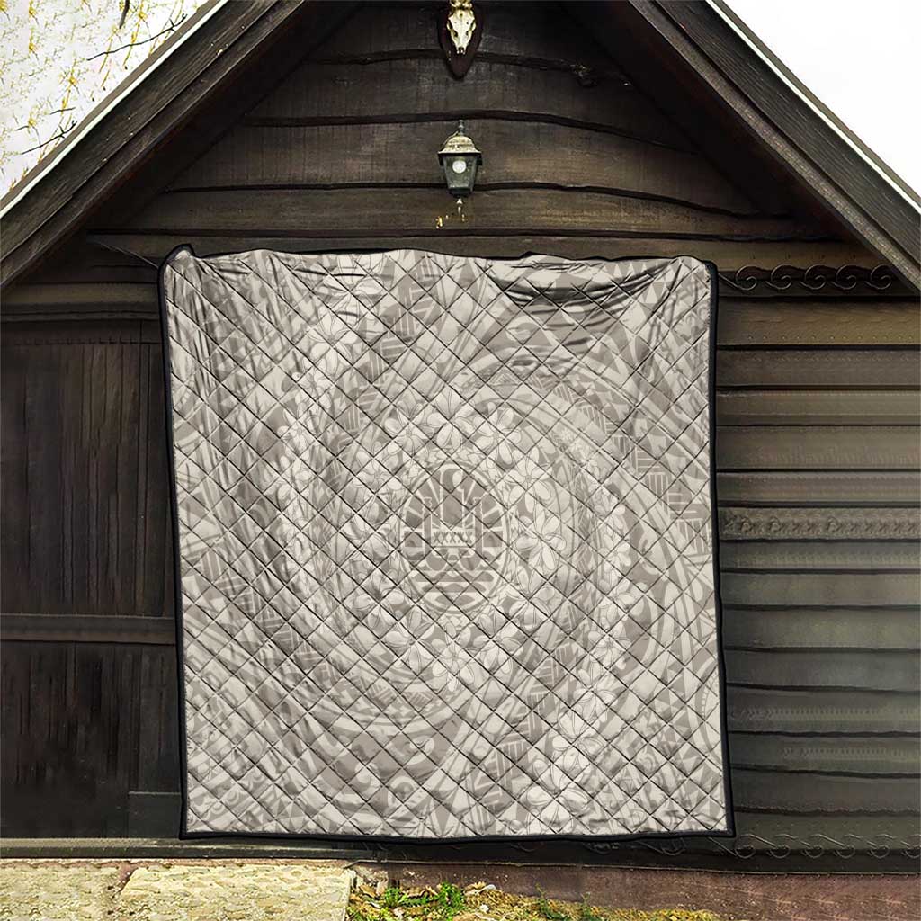 Tahitian Tiare Flower Quilt Beige Polynesian Pattern LT9 - Polynesian Pride