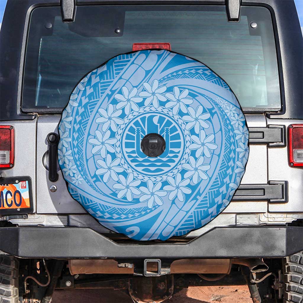 Tahitian Tiare Flower Spare Tire Cover Blue Polynesian Pattern LT9 Blue - Polynesian Pride