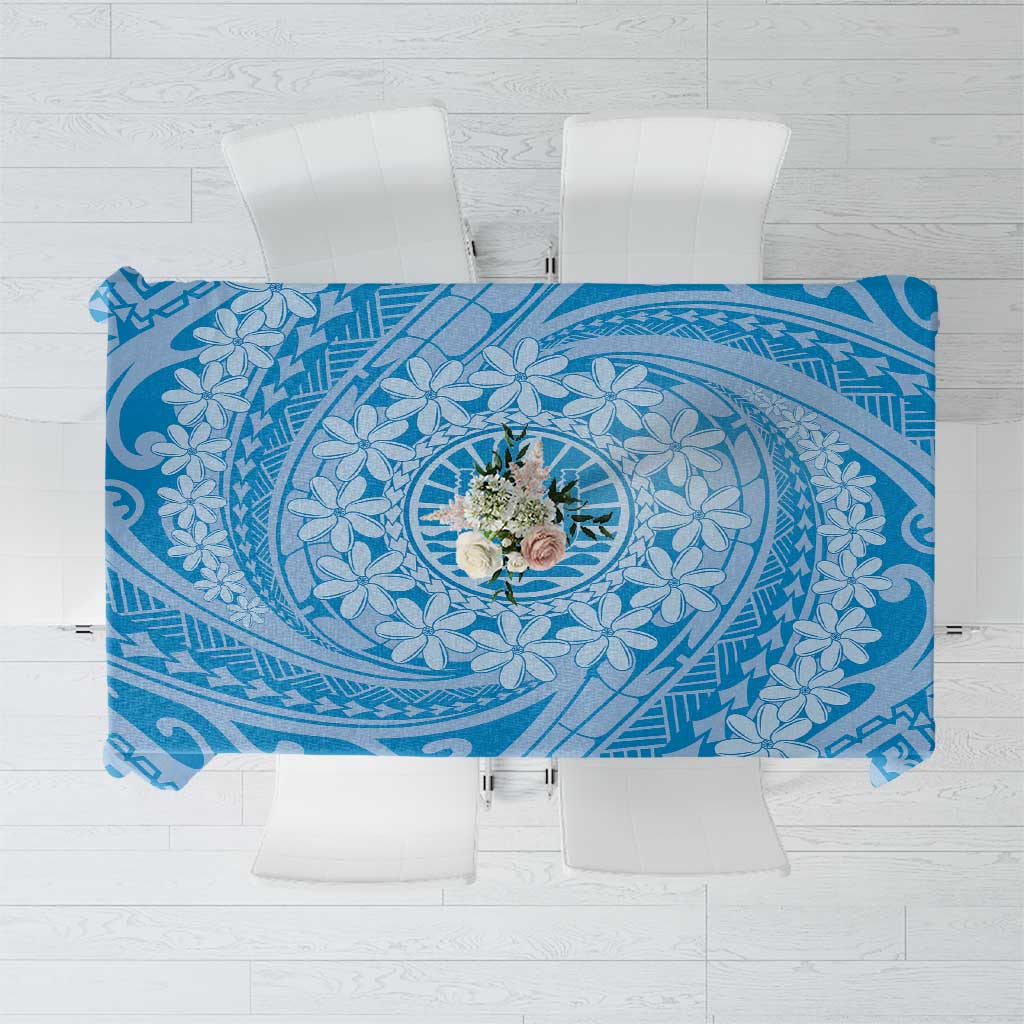 Tahitian Tiare Flower Tablecloth Blue Polynesian Pattern LT9 Blue - Polynesian Pride