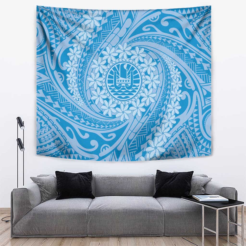 Tahitian Tiare Flower Tapestry Blue Polynesian Pattern LT9 Blue - Polynesian Pride
