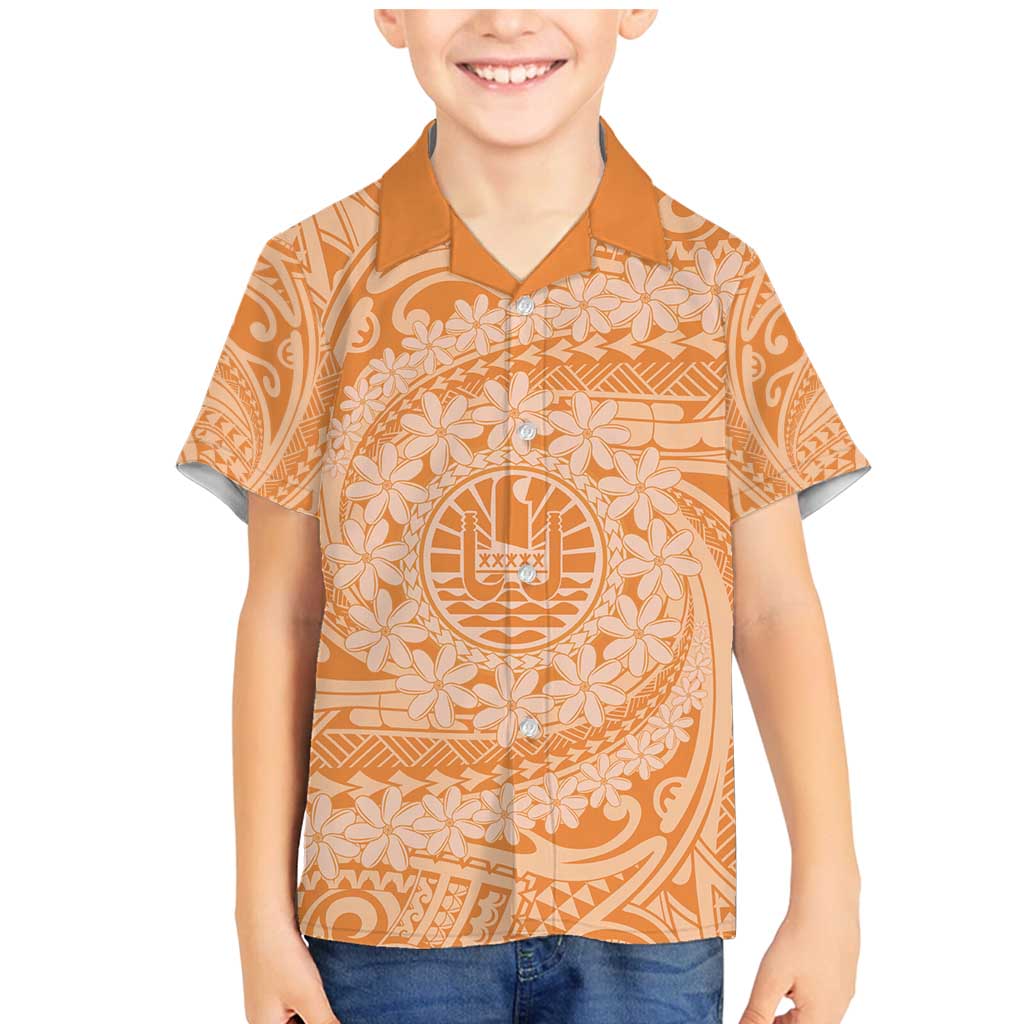 Tahitian Tiare Flower Family Matching Mermaid Dress and Hawaiian Shirt Gold Polynesian Pattern LT9 Son's Shirt Gold - Polynesian Pride
