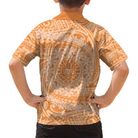 Tahitian Tiare Flower Hawaiian Shirt Gold Polynesian Pattern