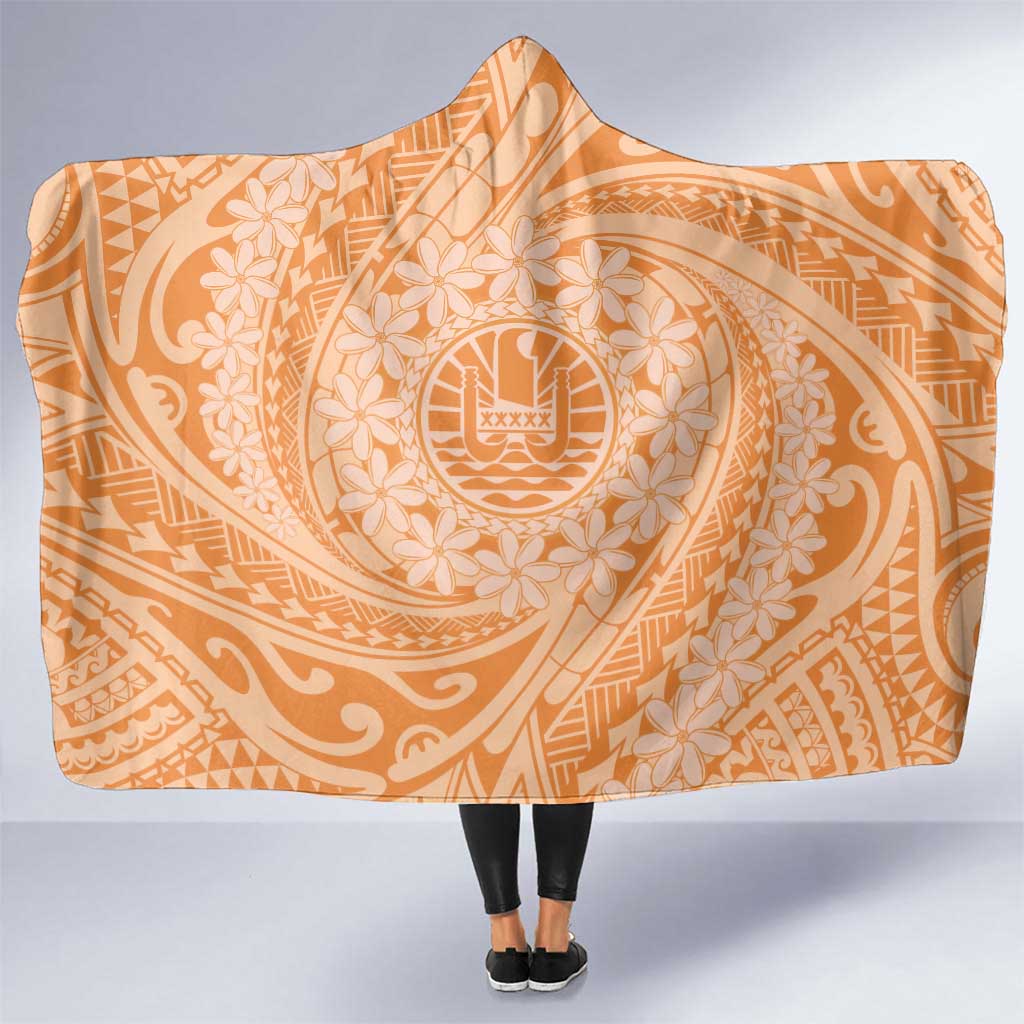 Tahitian Tiare Flower Hooded Blanket Gold Polynesian Pattern LT9 One Size Gold - Polynesian Pride