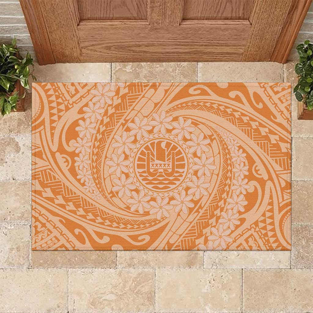 Tahitian Tiare Flower Rubber Doormat Gold Polynesian Pattern LT9 Gold - Polynesian Pride