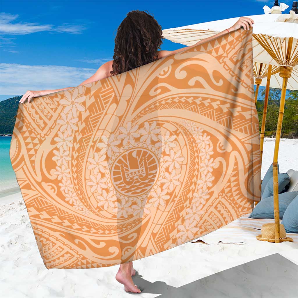 Tahitian Tiare Flower Sarong Gold Polynesian Pattern LT9 One Size 44 x 66 inches Gold - Polynesian Pride
