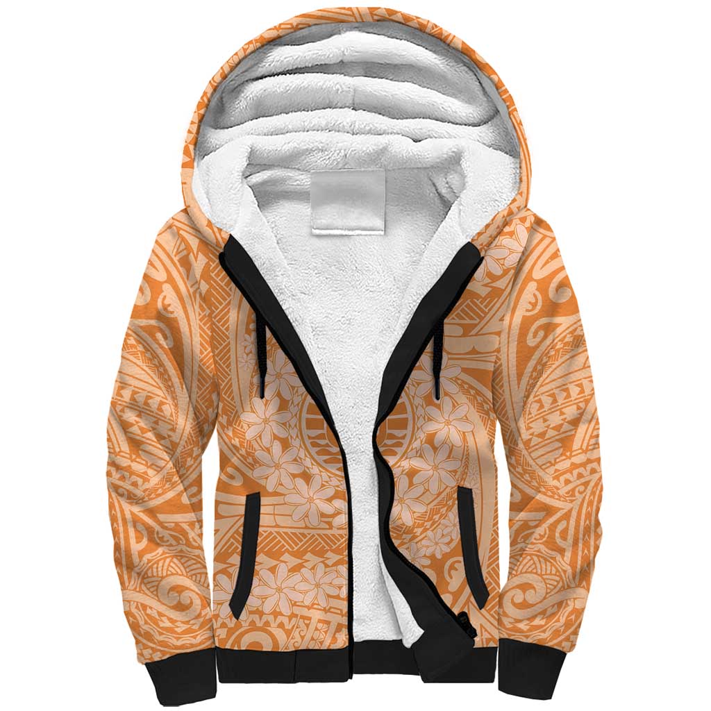 Tahitian Tiare Flower Sherpa Hoodie Gold Polynesian Pattern LT9 Unisex Gold - Polynesian Pride