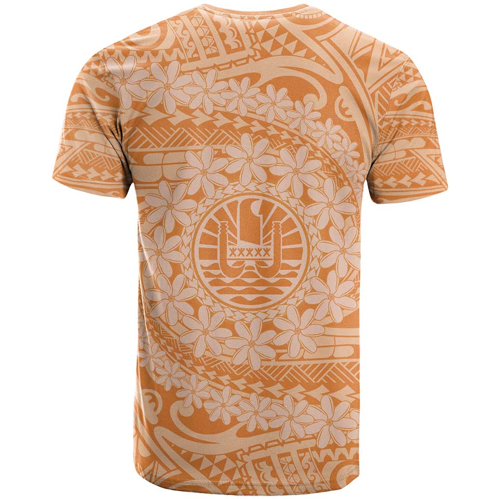 Tahitian Tiare Flower T Shirt Gold Polynesian Pattern LT9 - Polynesian Pride