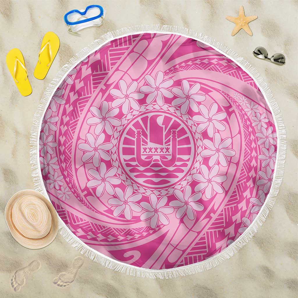 Tahitian Tiare Flower Beach Blanket Pink Polynesian Pattern LT9 One Size 150cm Pink - Polynesian Pride