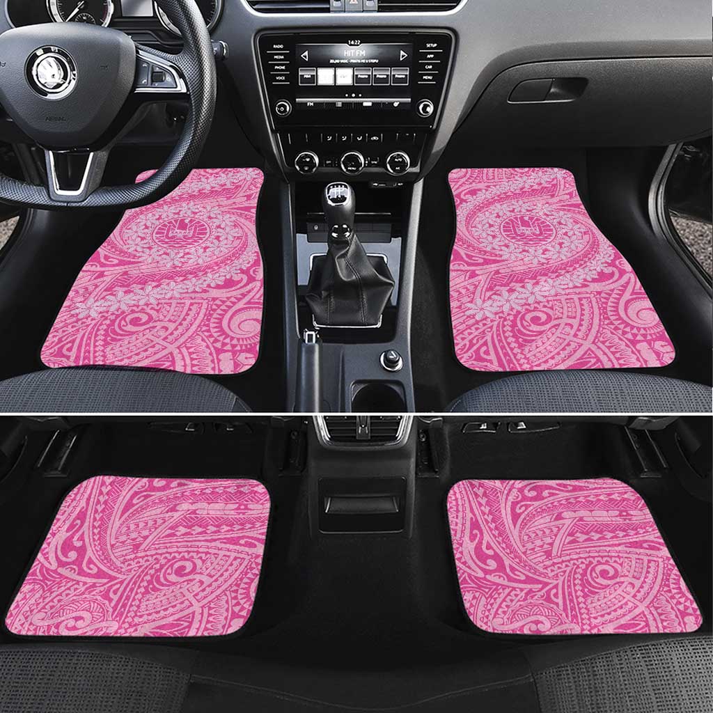 Tahitian Tiare Flower Car Mats Pink Polynesian Pattern LT9 Set 4pcs Pink - Polynesian Pride