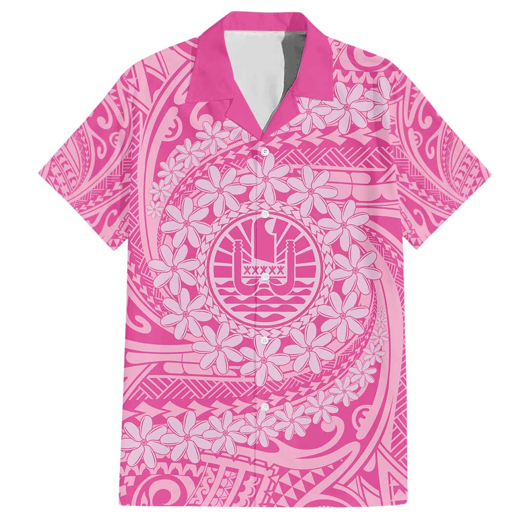 Tahitian Tiare Flower Hawaiian Shirt Pink Polynesian Pattern LT9 Pink - Polynesian Pride