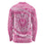 Tahitian Tiare Flower Long Sleeve Shirt Pink Polynesian Pattern