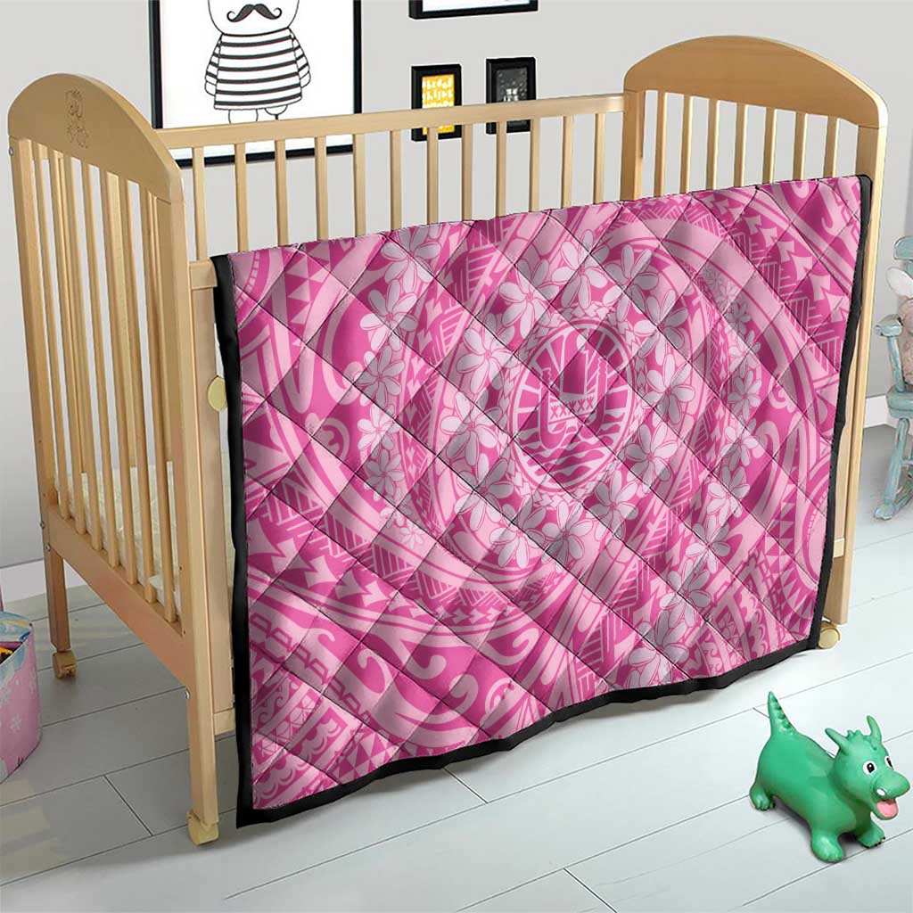 Tahitian Tiare Flower Quilt Pink Polynesian Pattern