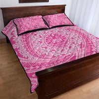 Tahitian Tiare Flower Quilt Bed Set Pink Polynesian Pattern LT9 - Polynesian Pride