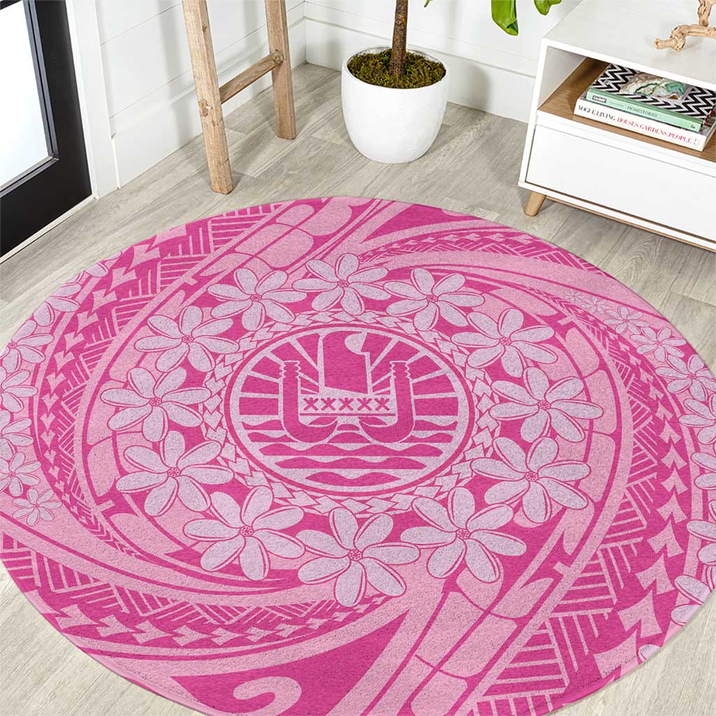 Tahitian Tiare Flower Round Carpet Pink Polynesian Pattern LT9 Pink - Polynesian Pride