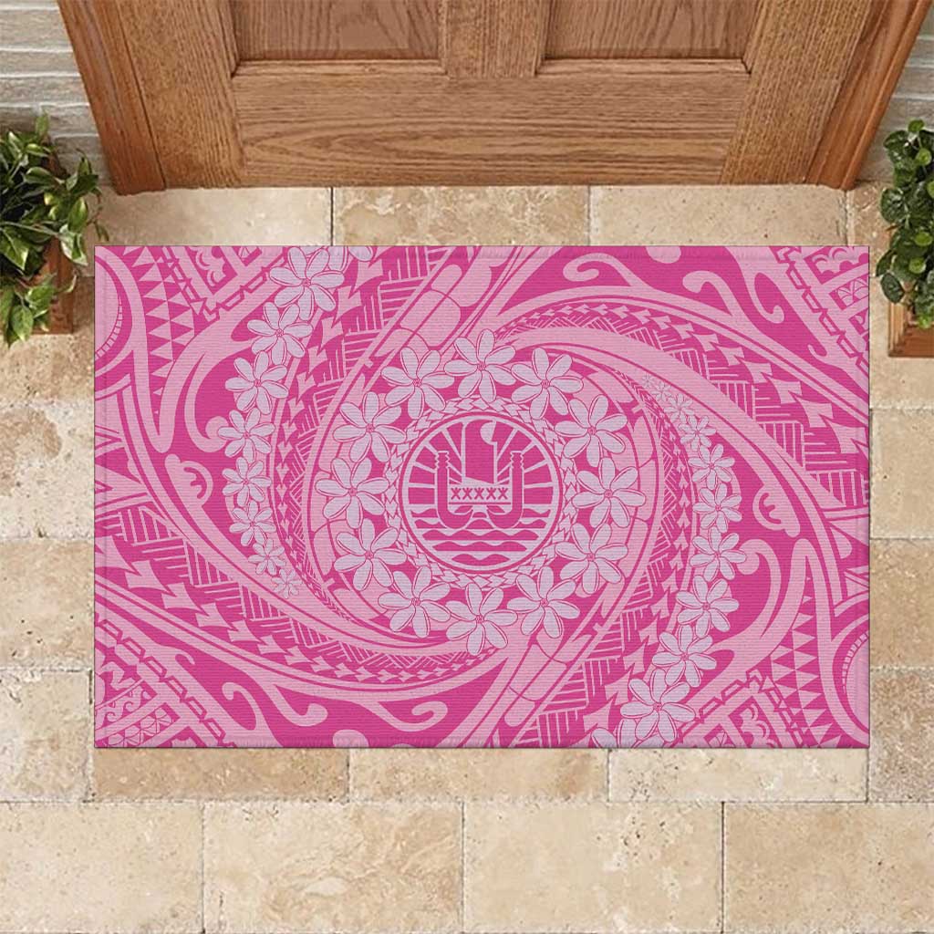 Tahitian Tiare Flower Rubber Doormat Pink Polynesian Pattern LT9 Pink - Polynesian Pride