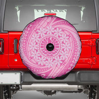 Tahitian Tiare Flower Spare Tire Cover Pink Polynesian Pattern