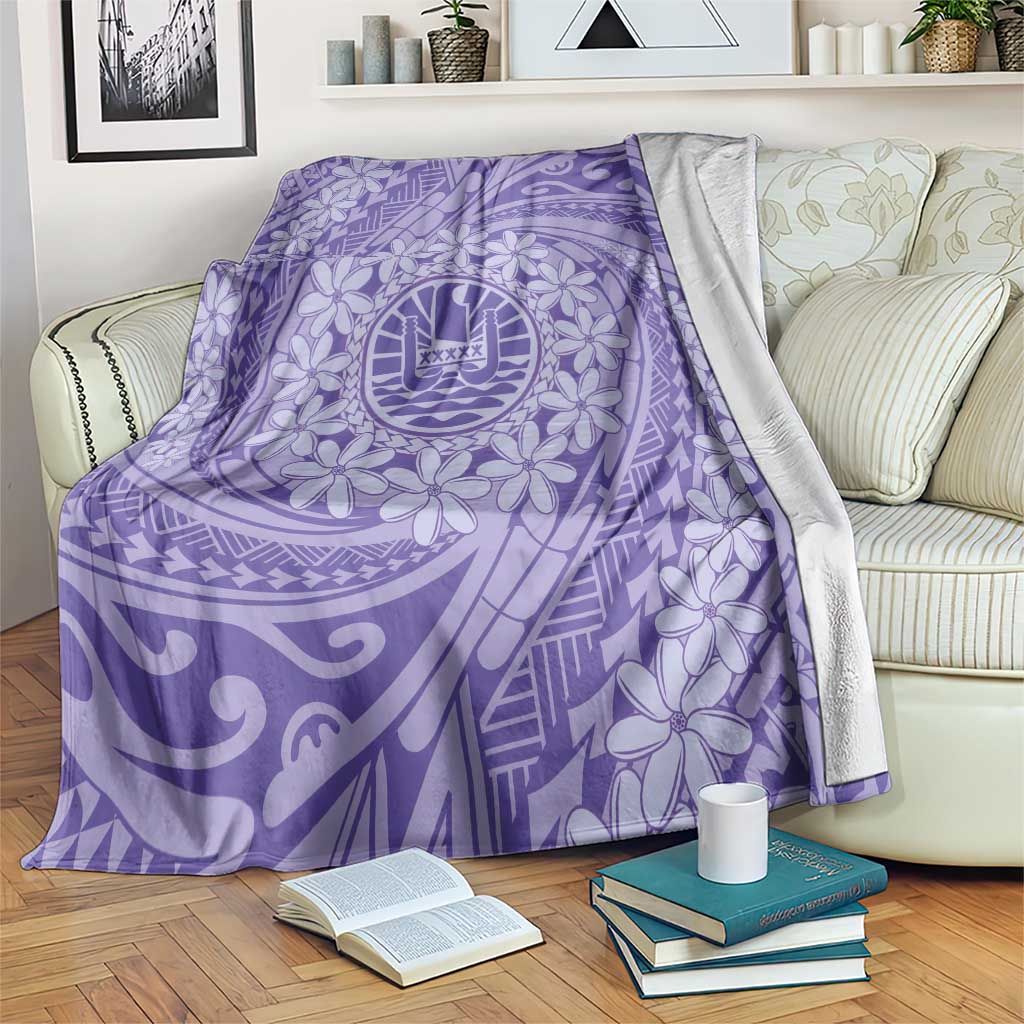 Tahitian Tiare Flower Blanket Violet Polynesian Pattern LT9 Violet - Polynesian Pride