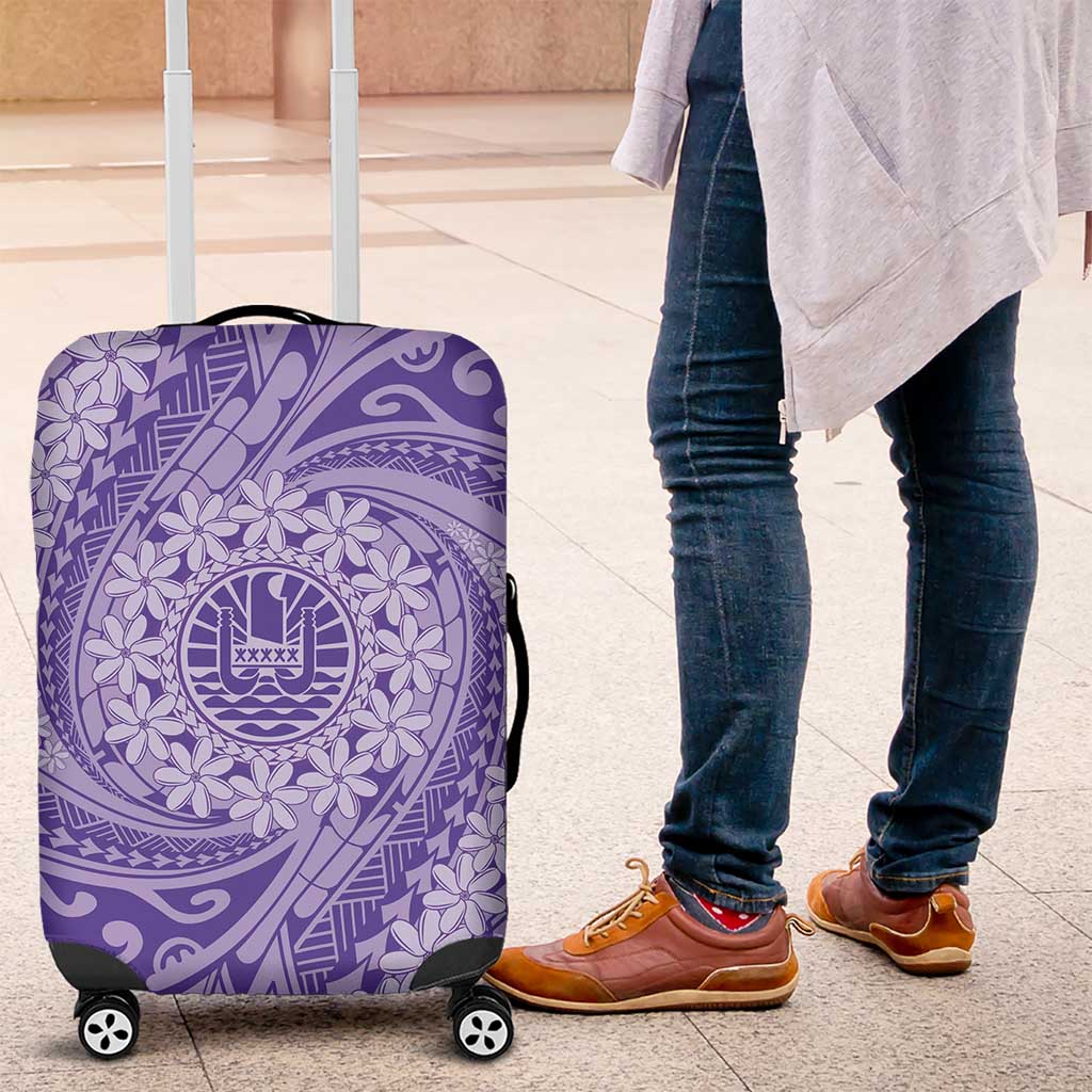 Tahitian Tiare Flower Luggage Cover Violet Polynesian Pattern LT9 Violet - Polynesian Pride
