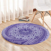 Tahitian Tiare Flower Round Carpet Violet Polynesian Pattern LT9 - Polynesian Pride