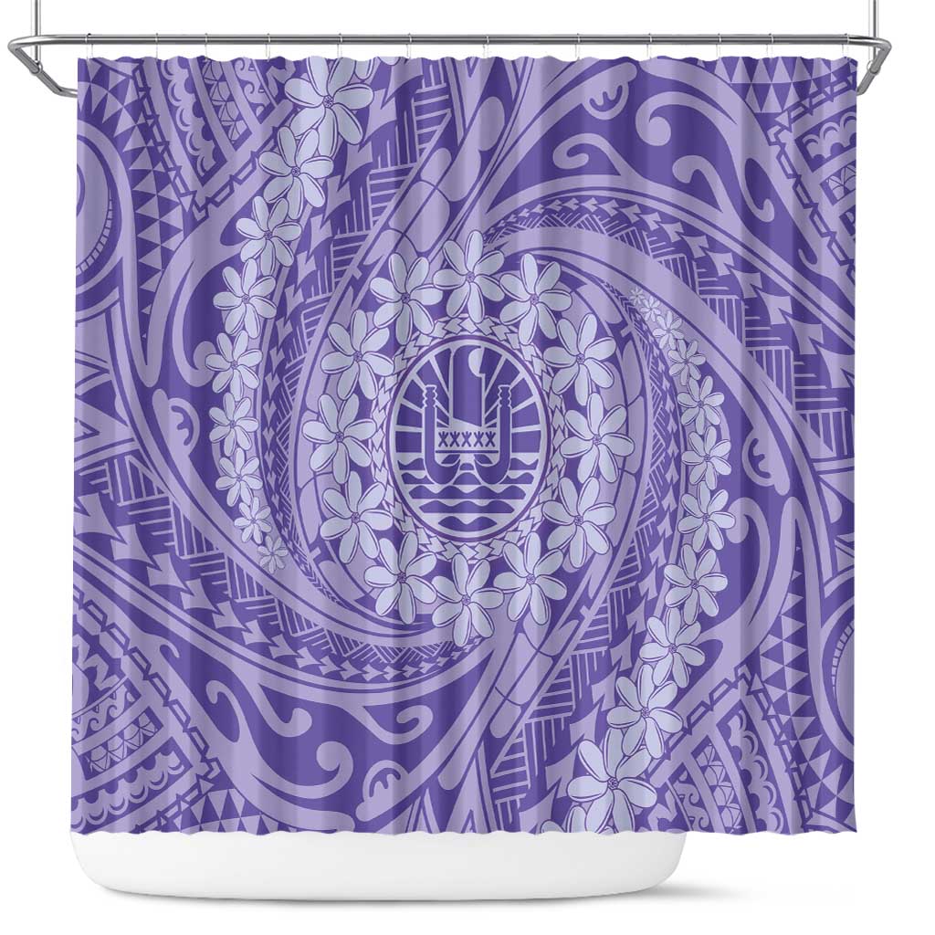 Tahitian Tiare Flower Shower Curtain Violet Polynesian Pattern LT9 Violet - Polynesian Pride