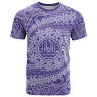 Tahitian Tiare Flower T Shirt Violet Polynesian Pattern LT9 Violet - Polynesian Pride