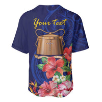 Personalised Tokelau Tropical Hibiscus Baseball Jersey With Polynesian Plumeria Tattoo LT9 - Polynesian Pride
