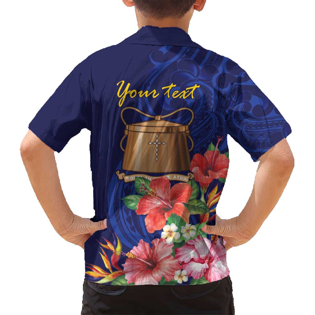 Personalised Tokelau Tropical Hibiscus Family Matching Tank Maxi Dress and Hawaiian Shirt With Polynesian Plumeria Tattoo LT9 - Polynesian Pride
