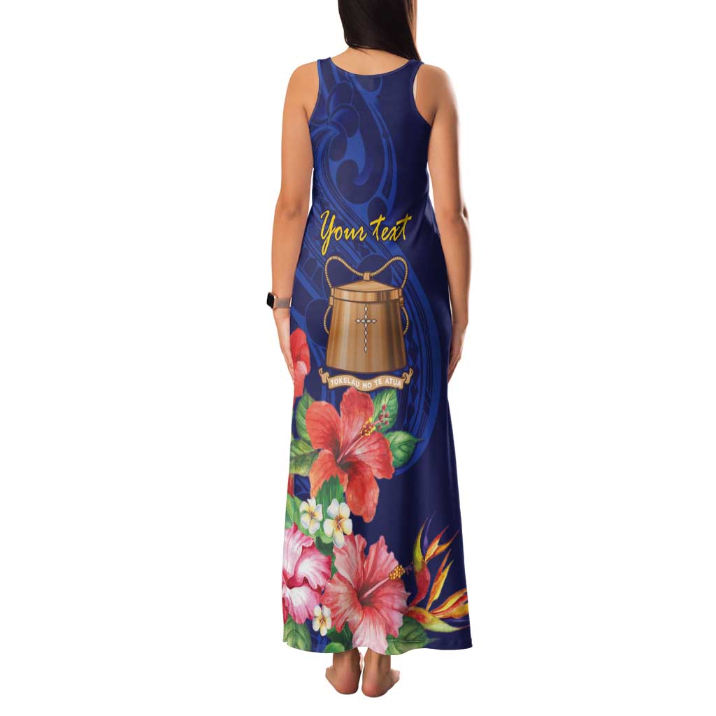 Personalised Tokelau Tropical Hibiscus Family Matching Tank Maxi Dress and Hawaiian Shirt With Polynesian Plumeria Tattoo LT9 - Polynesian Pride