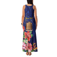 Personalised Tokelau Tropical Hibiscus Family Matching Tank Maxi Dress and Hawaiian Shirt With Polynesian Plumeria Tattoo LT9 - Polynesian Pride