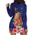 Personalised Tokelau Tropical Hibiscus Hoodie Dress With Polynesian Plumeria Tattoo
