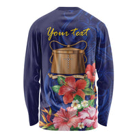 Personalised Tokelau Tropical Hibiscus Long Sleeve Shirt With Polynesian Plumeria Tattoo LT9 - Polynesian Pride
