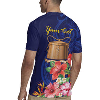 Personalised Tokelau Tropical Hibiscus Rugby Jersey With Polynesian Plumeria Tattoo