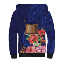 Personalised Tokelau Tropical Hibiscus Sherpa Hoodie With Polynesian Plumeria Tattoo