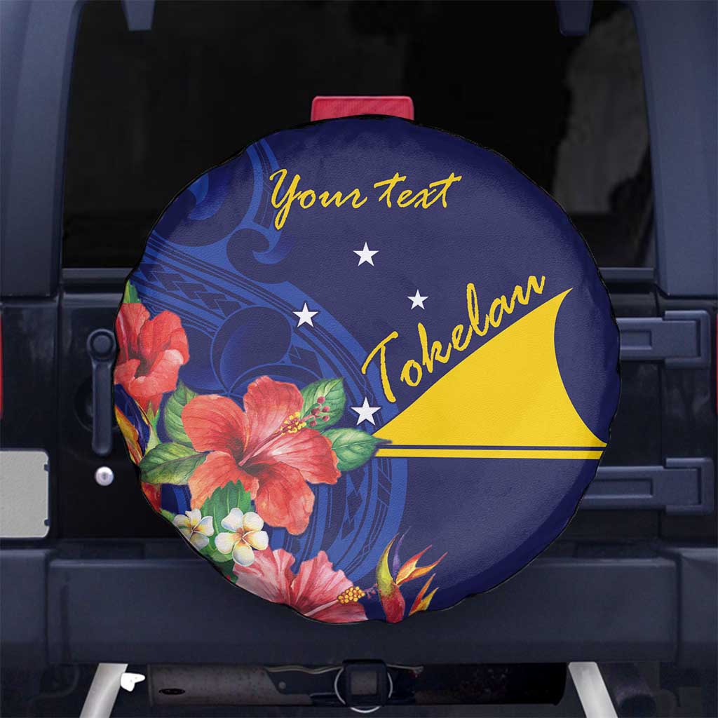 Personalised Tokelau Tropical Hibiscus Spare Tire Cover With Polynesian Plumeria Tattoo LT9 - Polynesian Pride