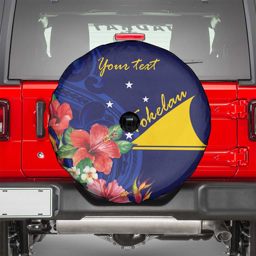 Personalised Tokelau Tropical Hibiscus Spare Tire Cover With Polynesian Plumeria Tattoo LT9 - Polynesian Pride