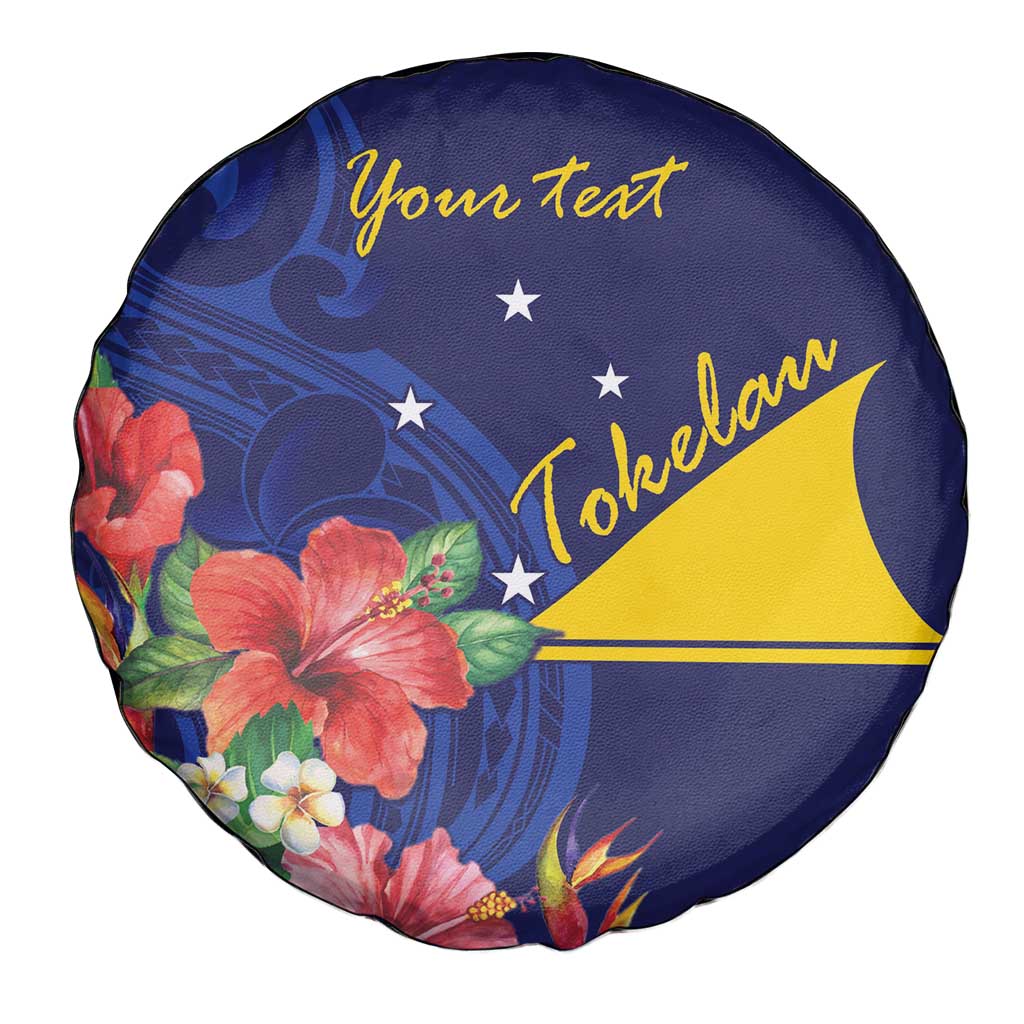 Personalised Tokelau Tropical Hibiscus Spare Tire Cover With Polynesian Plumeria Tattoo LT9 - Polynesian Pride