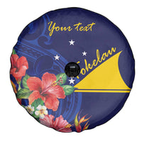 Personalised Tokelau Tropical Hibiscus Spare Tire Cover With Polynesian Plumeria Tattoo LT9 - Polynesian Pride