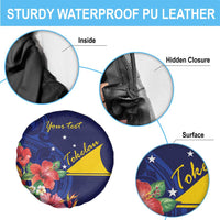 Personalised Tokelau Tropical Hibiscus Spare Tire Cover With Polynesian Plumeria Tattoo LT9 - Polynesian Pride