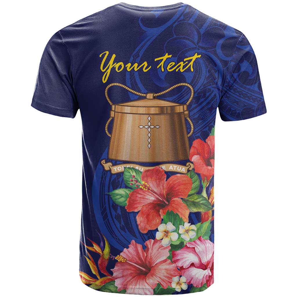 Personalised Tokelau Tropical Hibiscus T Shirt With Polynesian Plumeria Tattoo