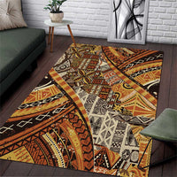 Hawaiian Style Tapa Area Rug Vintage Seamless Pattern - Polynesian Pride