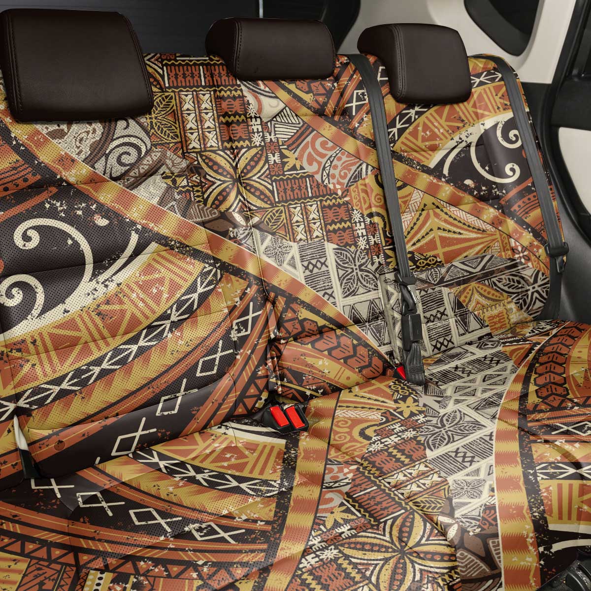 Hawaiian Style Tapa Back Car Seat Cover Vintage Seamless Pattern LT9 - Polynesian Pride